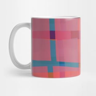 Contemporary Color Block Mid-Century Modern Pseudo Plaid Mug